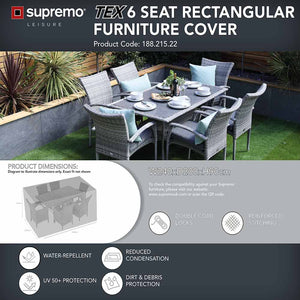 Supremo TEX 6 Seat Rectangular Dining Set Furniture Cover image 1