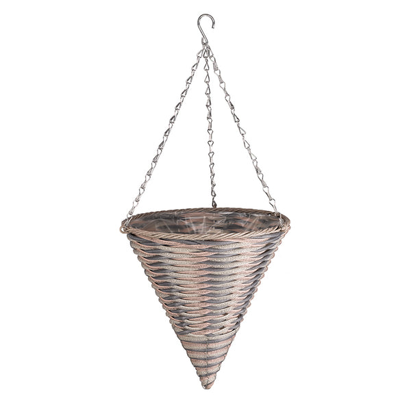 Smart Garden Oceana Faux Rattan Cone Hanging Basket (35cm) image 1