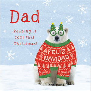 Woodmansterne Polar Bear On Ice Dad Christmas Card image 0