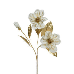 Everlands White & Gold Magnolia Stem (70cm) image 0
