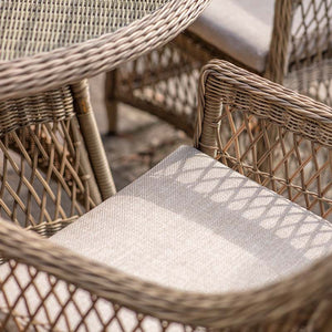 Bramblecrest RHS Rosemoor 4 Seat Round Rattan Garden Dining Set with 2.5m Parasol &amp; Base image 3