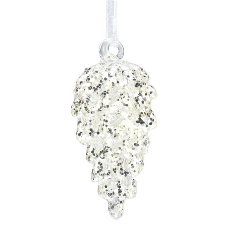 Weiste Glass Cone with Silver Glitter image 0