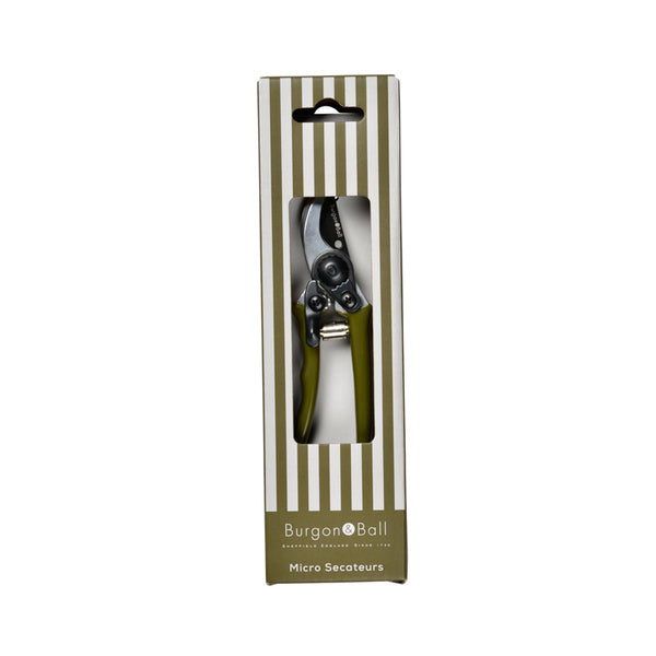 Burgon & Ball The Collector Range Olive Green Micro Secateurs image 0