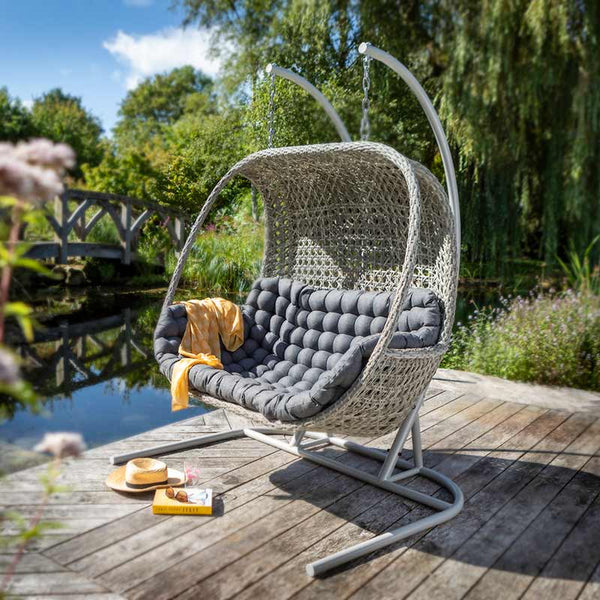 Hartman Heritage Double Hanging Egg Chair - Ash with Slate Cushion image 1
