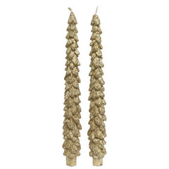 Decoris Gold Tree Dinner Candles (Pack of 2) image 0