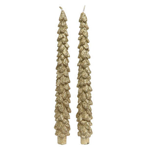 Decoris Gold Tree Dinner Candles (Pack of 2) image 0