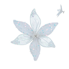 Gisela Graham Sheer Poinsettia Clip with Iridescent Sequins image 0