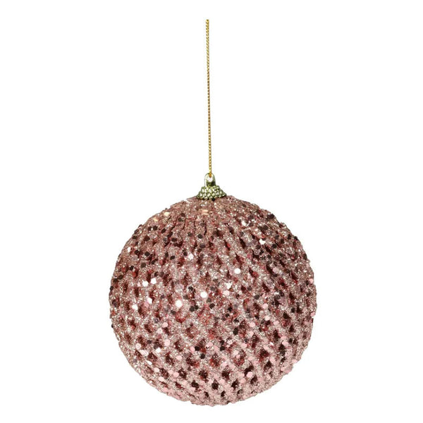 APAC Rose Gold Glitter & Sequins Bauble image 0