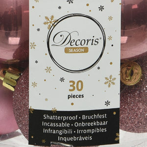 Decoris Shatterproof Baubles in Velvet Pink (Pack of 30) image 4
