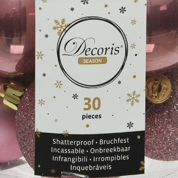 Decoris Shatterproof Baubles in Velvet Pink (Pack of 30) image 4
