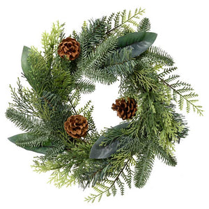 Everlands Natural Wreath with Pinecones - 40cm image