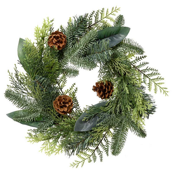Everlands Natural Wreath with Pinecones - 40cm image