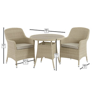 Bramblecrest Tetbury Bistro Set in Nutmeg Weave image 9