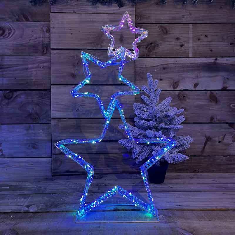 Festive Lit Rainbow Twist Star Stack image 0