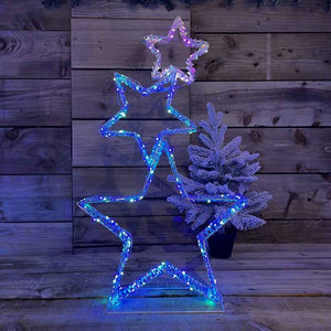 Festive Lit Rainbow Twist Star Stack image 1