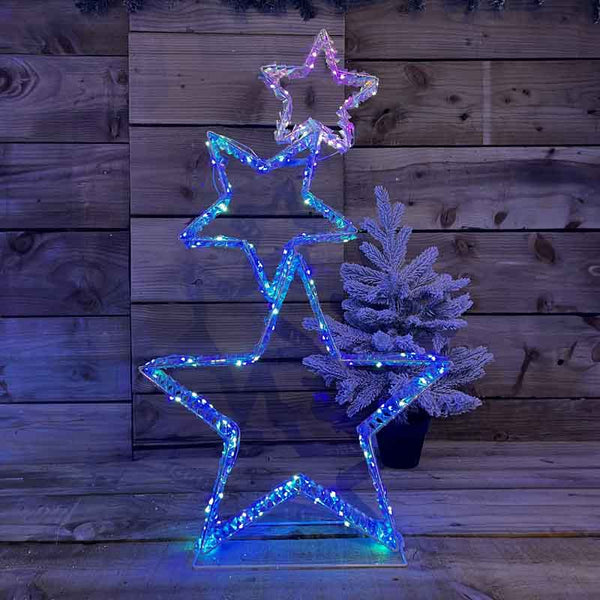 Festive Lit Rainbow Twist Star Stack image 1