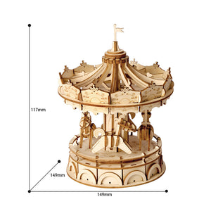 Robotime Merry-Go-Round DIY Wooden 3D Puzzle image 2