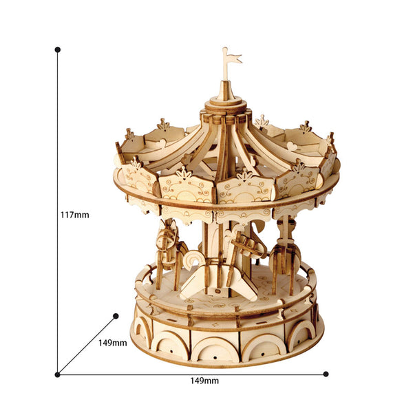 Robotime Merry-Go-Round DIY Wooden 3D Puzzle image 2