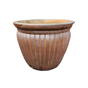Short Fluted Terracotta Pot Medium (D45cm x H36cm) image 0