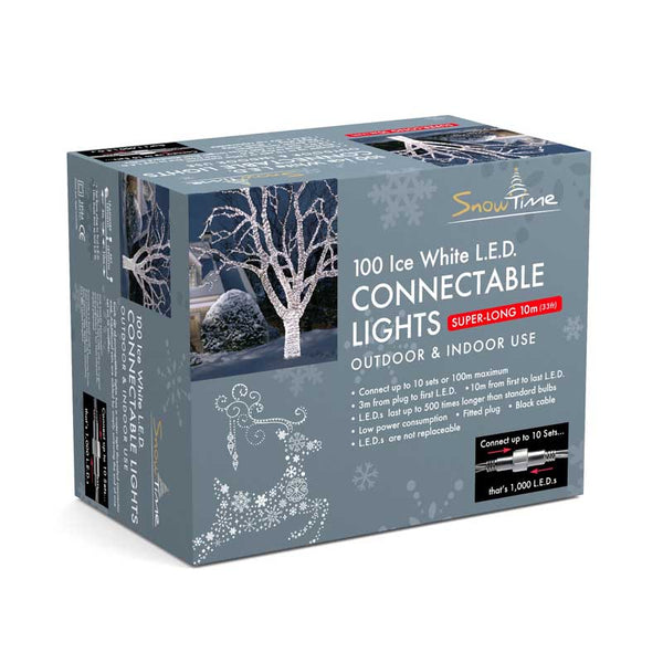 SnowTime 100 Connectable LED Twinkling Lights - Ice White image 1