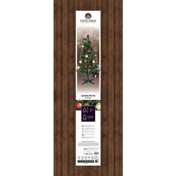 Everlands Fibre Optic London Pre-Lit Christmas Tree - 4ft image 2