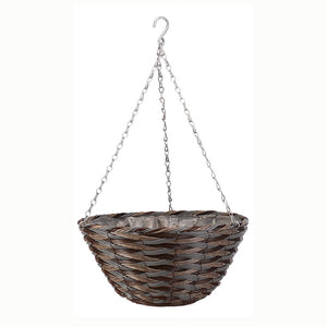 Smart Garden Pinto Faux Rattan Hanging Basket (14-inch) image 1