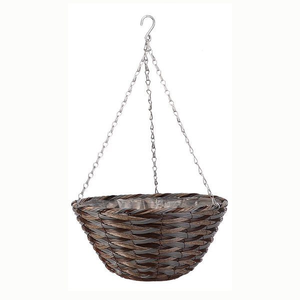 Smart Garden Pinto Faux Rattan Hanging Basket (14-inch) image 1