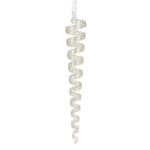 Weiste Glass Spiral Icicle with Silver Glitter (18cm) image 0