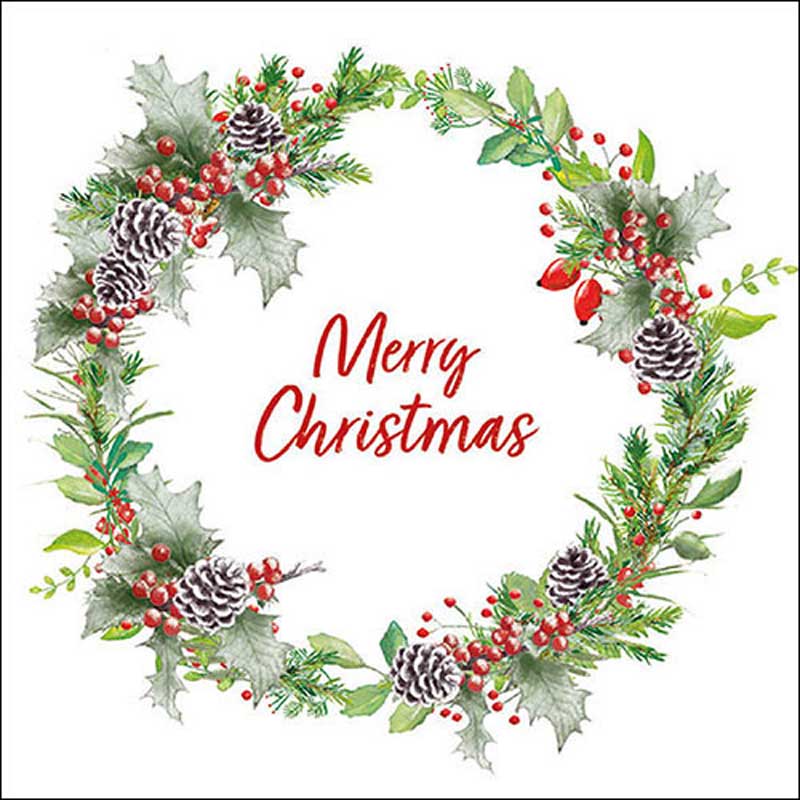 Ambiente Paper Napkins - Holiday Wreath (Pack of 20) image 0