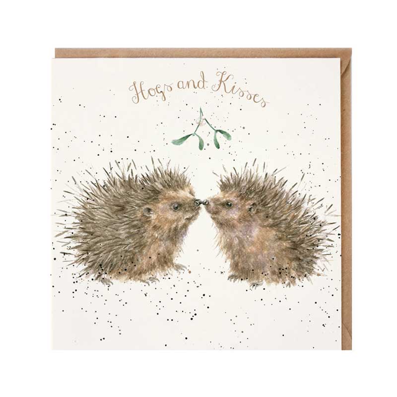 Wrendale Designs Hogs & Kisses Christmas Card image 0