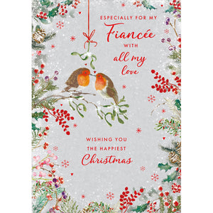 Nigel Quiney Robin & Mistletoe Fiance Christmas Card image 0