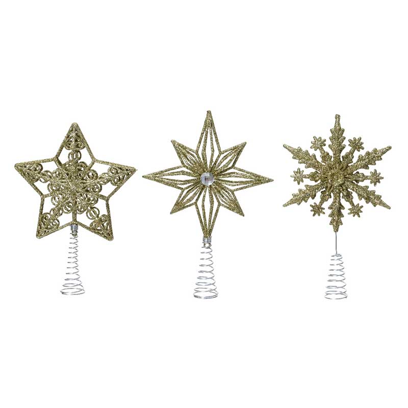 Decoris Gold Glitter Tree Topper (Assorted Designs) image 0
