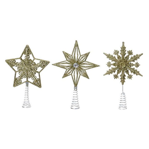 Decoris Gold Glitter Tree Topper (Assorted Designs) image 0