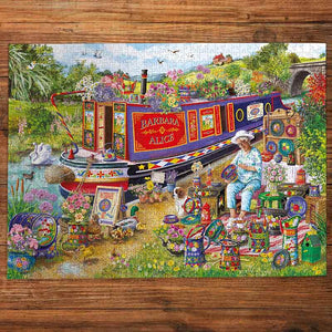 Gibsons Canal Boat Blooms 500XL Piece Puzzle image 1