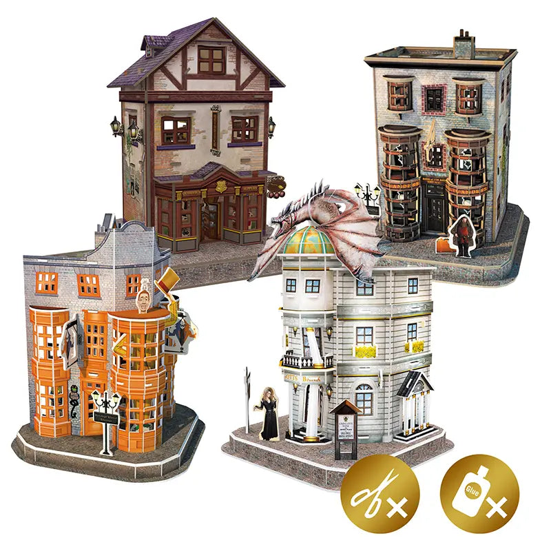 Harry Potter Diagon Alley 4 in 1 Jigsaw Puzzle Set image 0