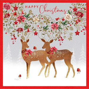 Nigel Quiney Deer with Floral Antlers Christmas Card image 0