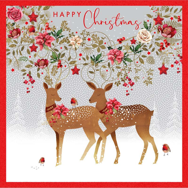 Nigel Quiney Deer with Floral Antlers Christmas Card image 0
