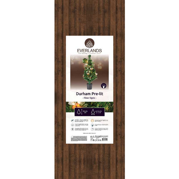 Everlands Fibre Optic Durham Pre-Lit Christmas Tree - 3ft image 2