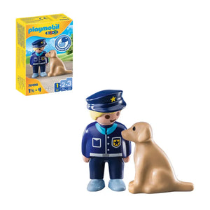 PLAYMOBIL 1.2.3 Police Officer with Dog For 18+ Months image 0
