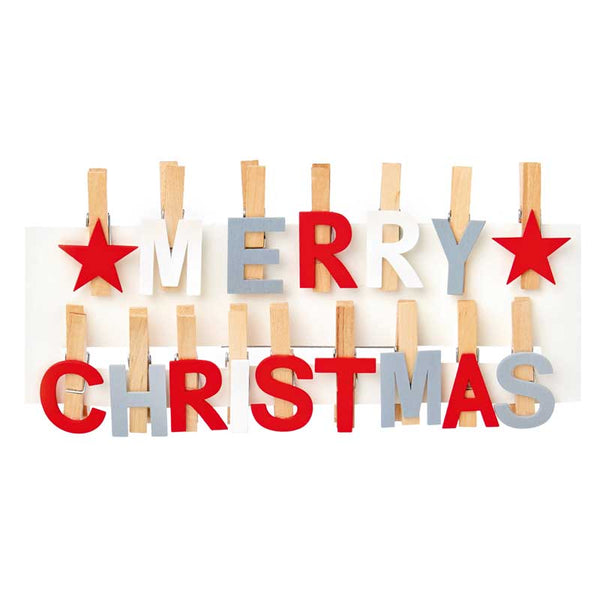 Premier Wooden Merry Christmas Pegs image 0