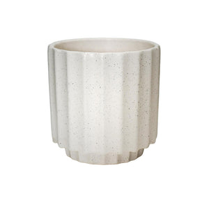 Ivyline Bourton Scalloped Indoor Planter Range - Ivory, 16cm image