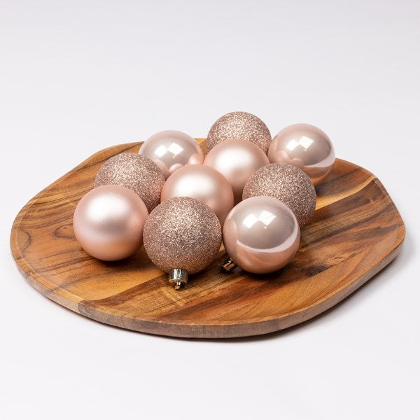 Decoris Shatterproof Baubles in Blush Pink (Pack of 30) image 3