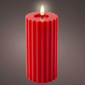 Lumineo Red Wax LED Carved Candle image 2