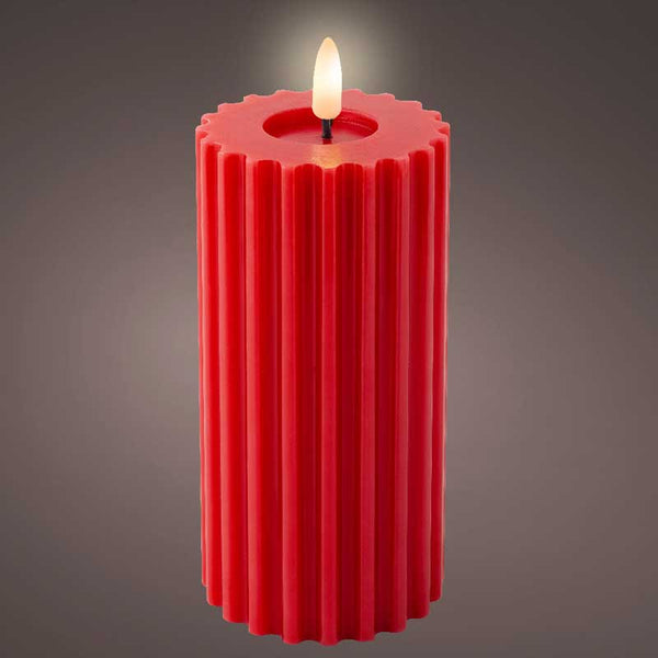 Lumineo Red Wax LED Carved Candle image 2