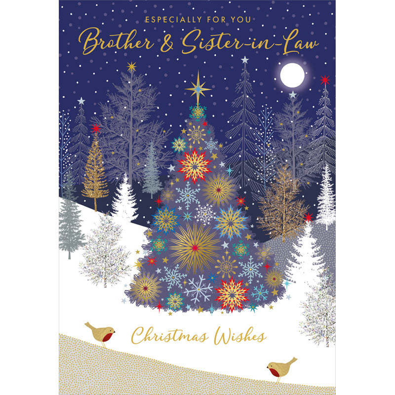 Nigel Quiney Snowflake Tree Brother & Sister-In-Law Christmas Card image 0