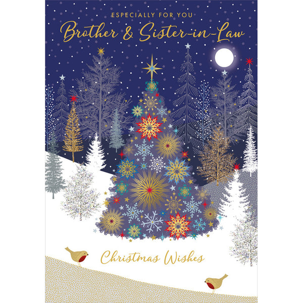 Nigel Quiney Snowflake Tree Brother & Sister-In-Law Christmas Card image 0