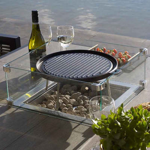 Bramblecrest Reversible Griddle &amp; Bracket for Square Firepit Table image 1