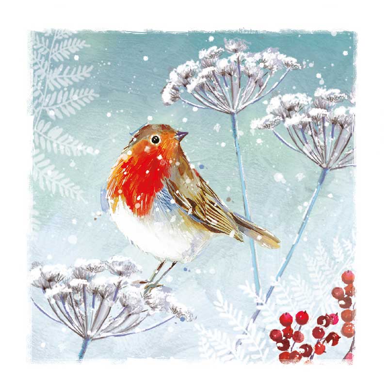 Ling Design Charity Christmas Cards - Winter Robin (Pack of 6) image 0