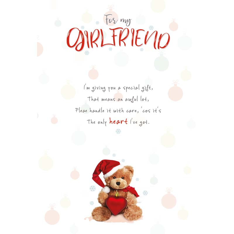 Emotional Rescue Teddy In Santa Hat With Love Heart & Poem Christmas Card image 0