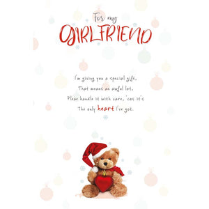 Emotional Rescue Teddy In Santa Hat With Love Heart & Poem Christmas Card image 0